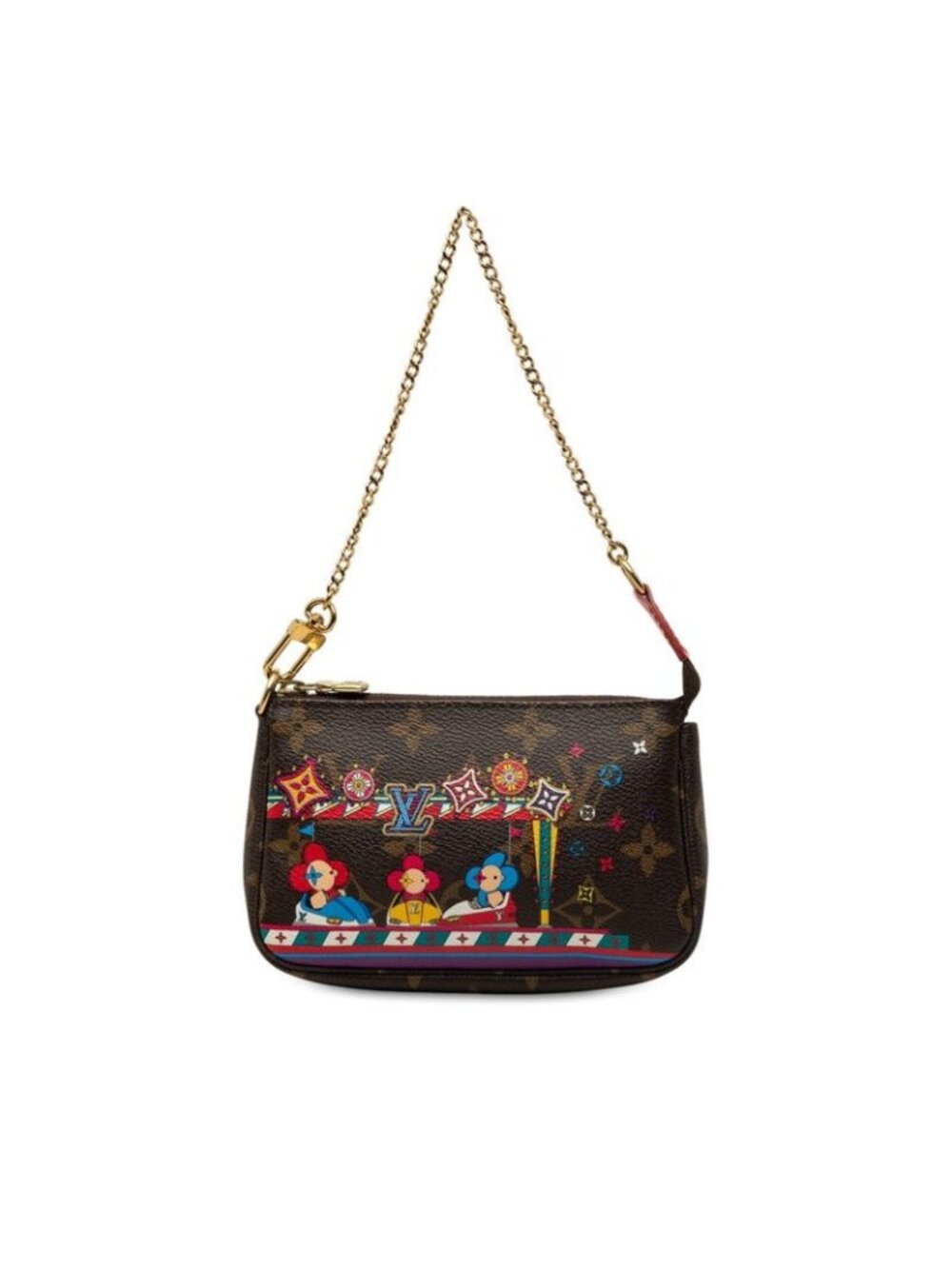 Louis Vuitton Monogram Vivienne Mini Pochette Accessoires Handbag Chain Go Kart